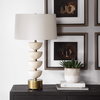 Hemisphere Travertine Table Lamp, by Uttermost, 1'5" width x 2'6.5" height x 1'5" depth thumbnail 4
