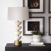 Hemisphere Travertine Table Lamp, by Uttermost, 17" width x 30.5" height x 17" depth thumbnail 4