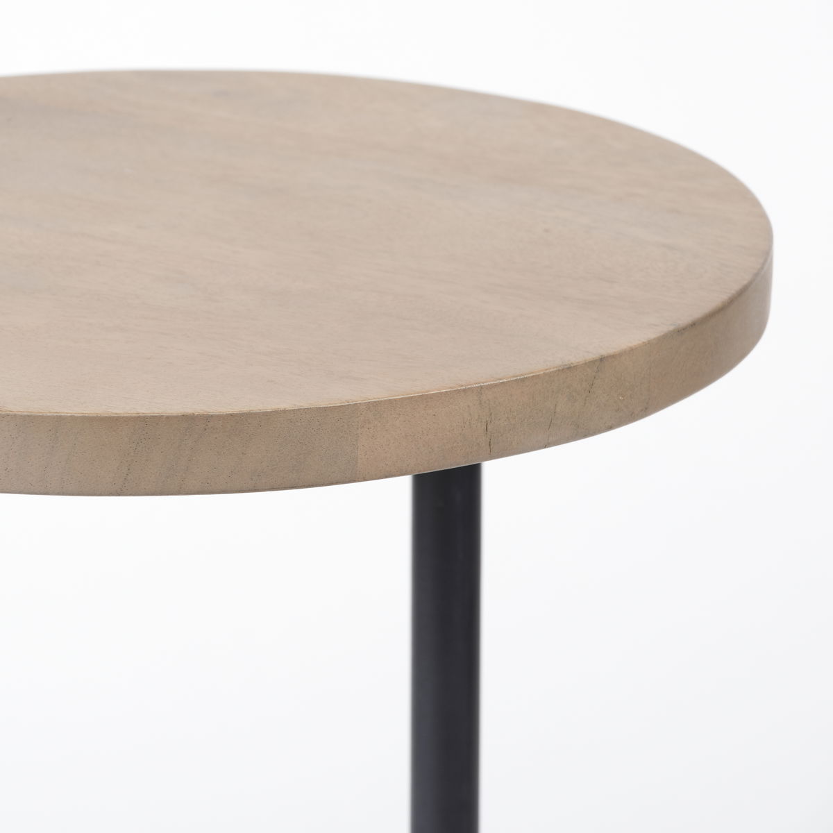 Ballatine 15L x 15W x 27H Brown Wood Round Top with Black Metal Base Accent Table, Side & End Table by Mercana, 15" length x 15" width x 27" height View 6