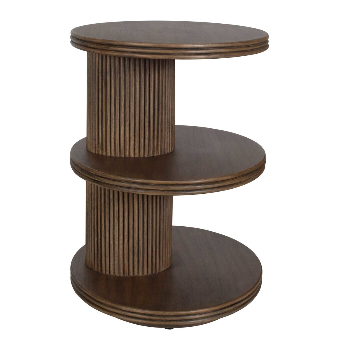 Top Tier Oval Walnut Side Table, Side & End Table by Uttermost, 25" width x 24.5" height x 18" depth View 3