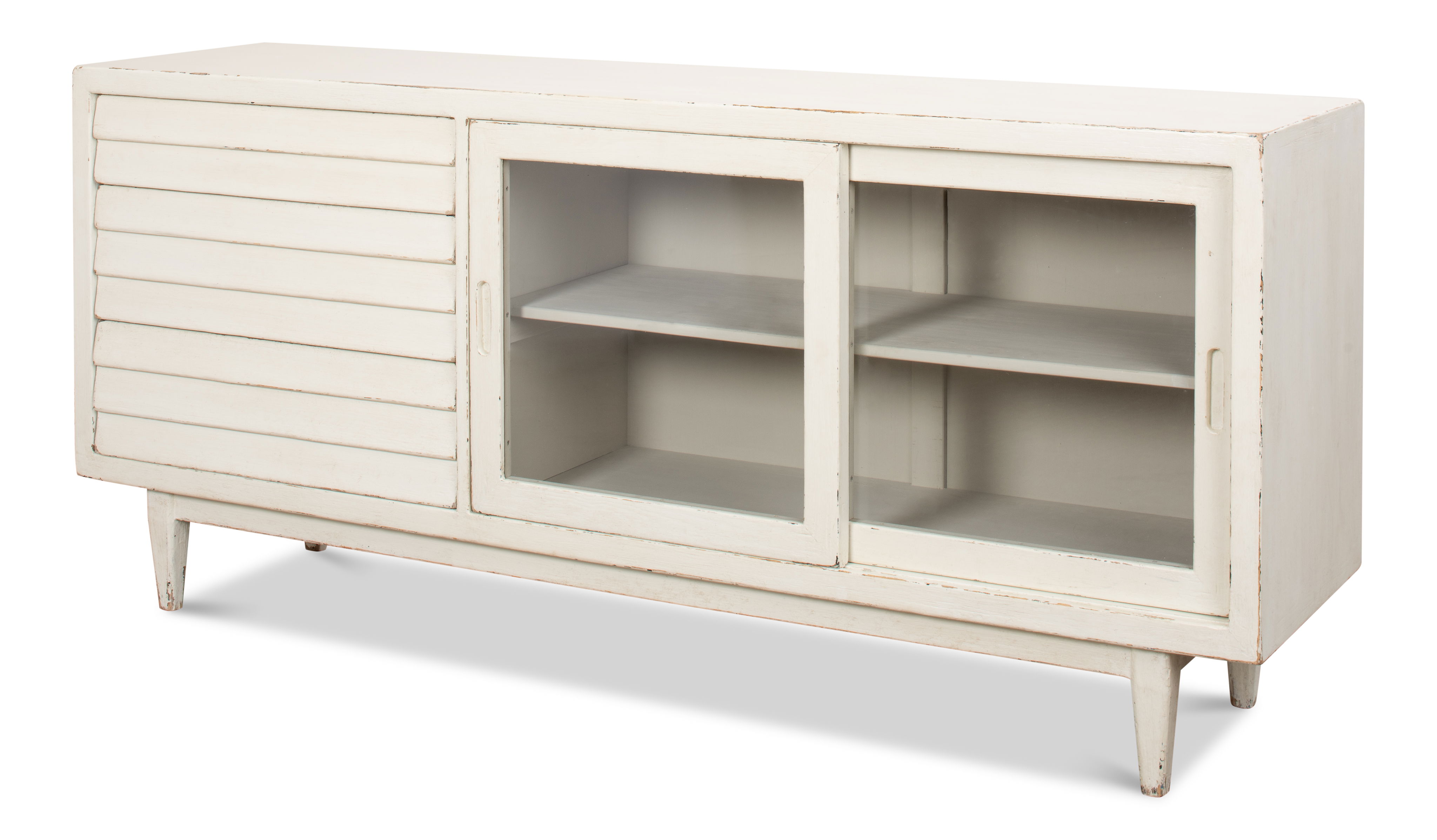 Reese Sideboard, Antique White, Cabinets & Sideboard by Sarreid, 72" length x 18" width x 32" height View 1