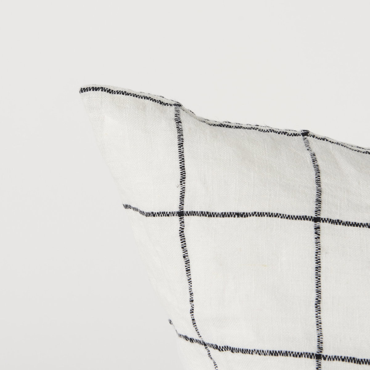 Suzanne 22 x 22 White/Black Square Pattern Decorative Pillow Cover, by Mercana, 22" length x 22" width x 0.2" height View 10