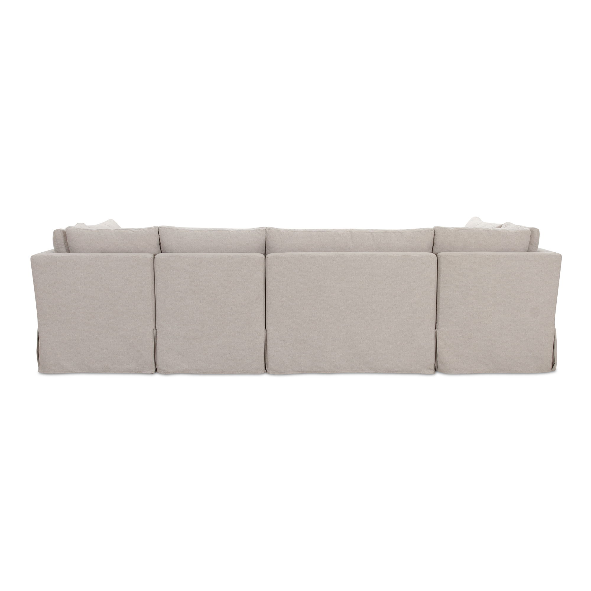 Fable Slipcover Dining Banquette U-shape Beige 121in large image 