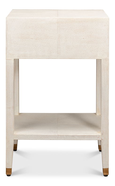 Gabriella Shagreen Nightstand,Osprey Wht