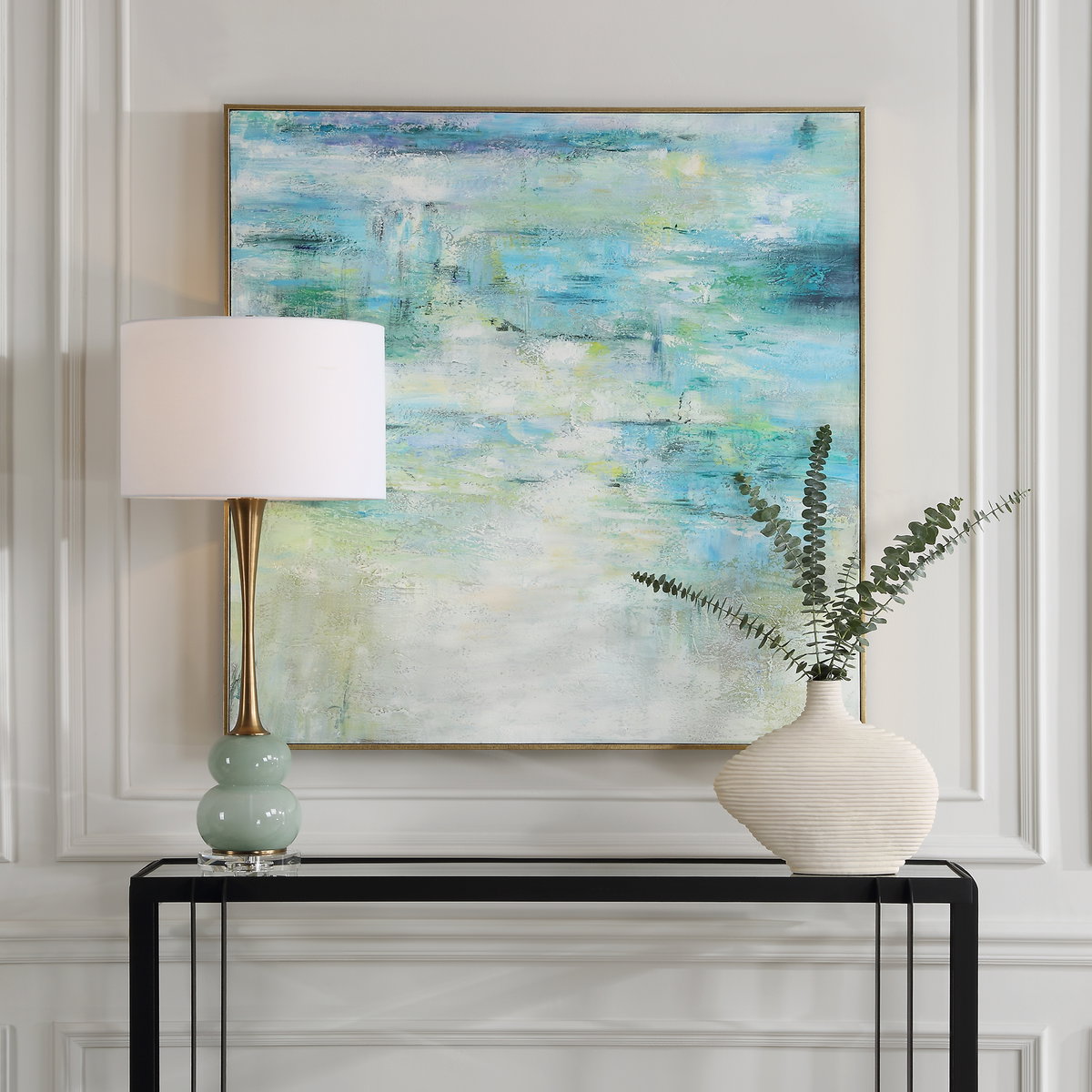 Blissful Hand Painted Abstract Art, by Uttermost, 42.75" width x 42.75" height x 2.25" depth View 2