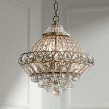 Online Designer Combined Living/Dining Vienna Full Spectrum Wallingford 16" Antique Brass Crystal Chandelier