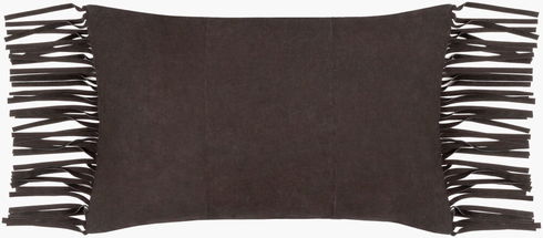 Suede Fringe Lumbar Pillow