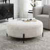 Arles Large Plush White Ottoman, by Uttermost, 40" width x 18" height x 40" depth thumbnail 4