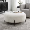 Arles Large Plush White Ottoman, by Uttermost, 40" width x 18" height x 40" depth thumbnail 4