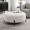 Arles Large Plush White Ottoman 3 Arles Large Plush White Ottoman thumbnail 3