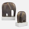 Timeless Tusk Bronze Sculptures Set/2, Figurines & Statue by Uttermost, 7.4" width x 9.06" height x 3.94" depth thumbnail 1