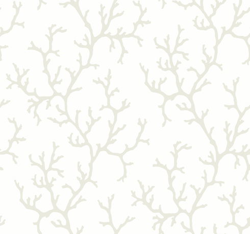 Coral Island White Wallpaper