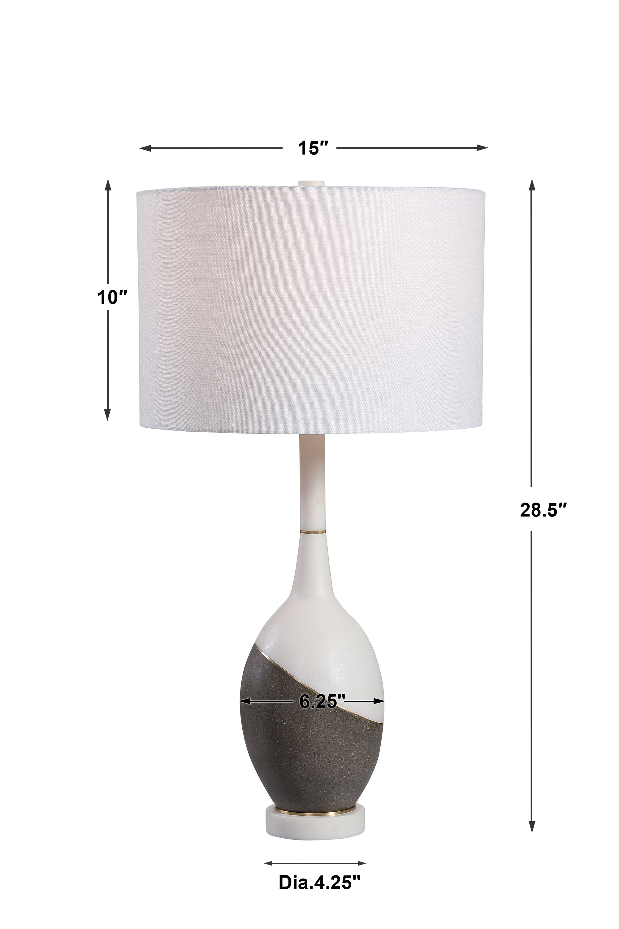 Tanali Modern Table Lamp, by Uttermost, 15" width x 28.5" height x 15" depth View 3