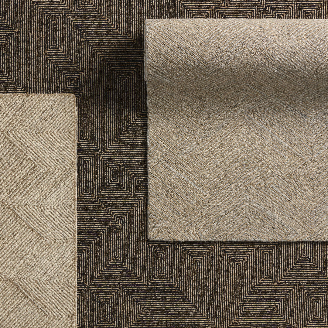 Quarion Handmade Geometric Tan/Black large image 