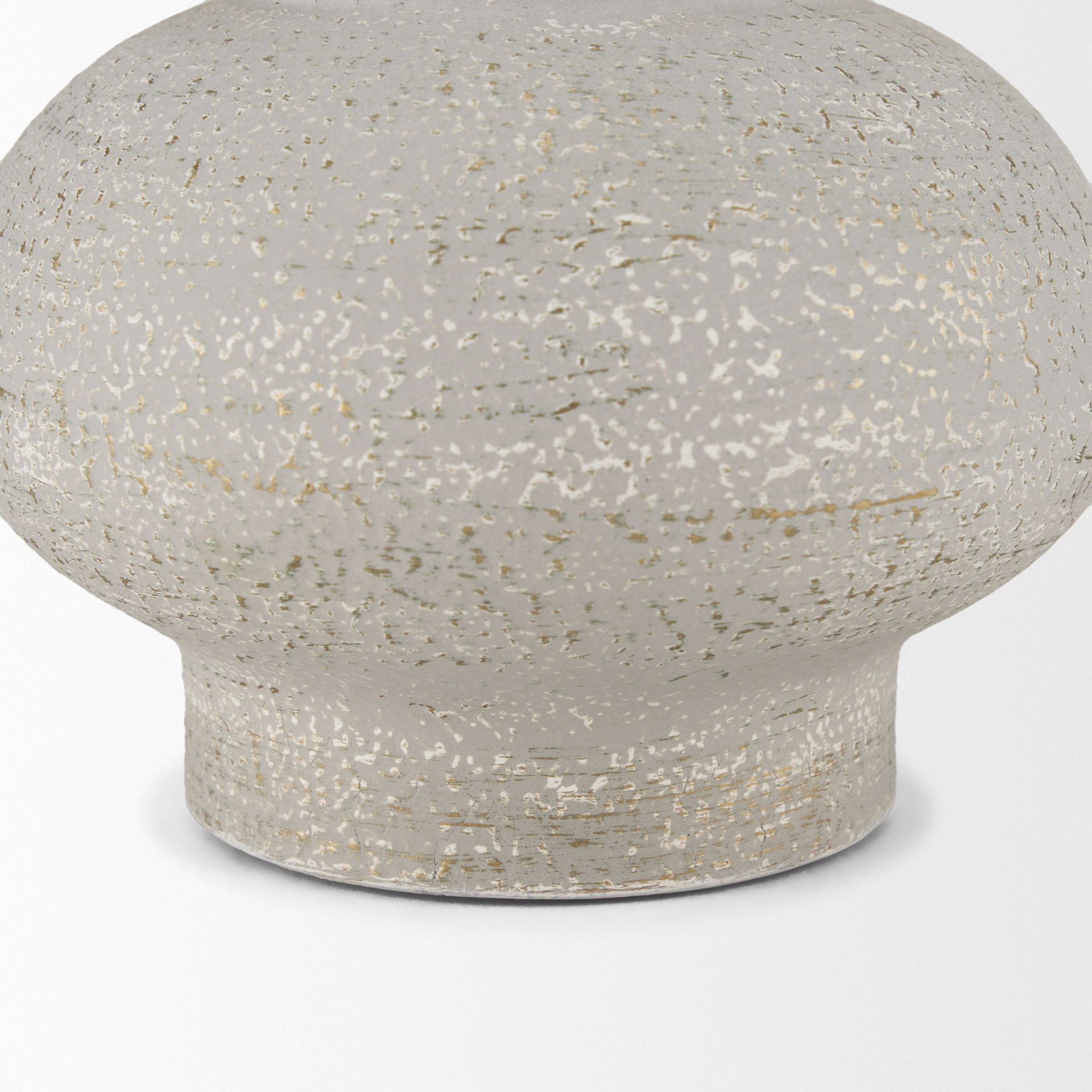 Torres Small Textured Off White with Gold Metal Vase, by Mercana, 7.87" length x 7.87" width x 12.6" height View 8