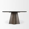 Jovani 60' Round Pedestal Dining Table | Modern | Dark Brown Wood | Seats 6, by Mercana, 60" length x 60" width x 30" height thumbnail 7