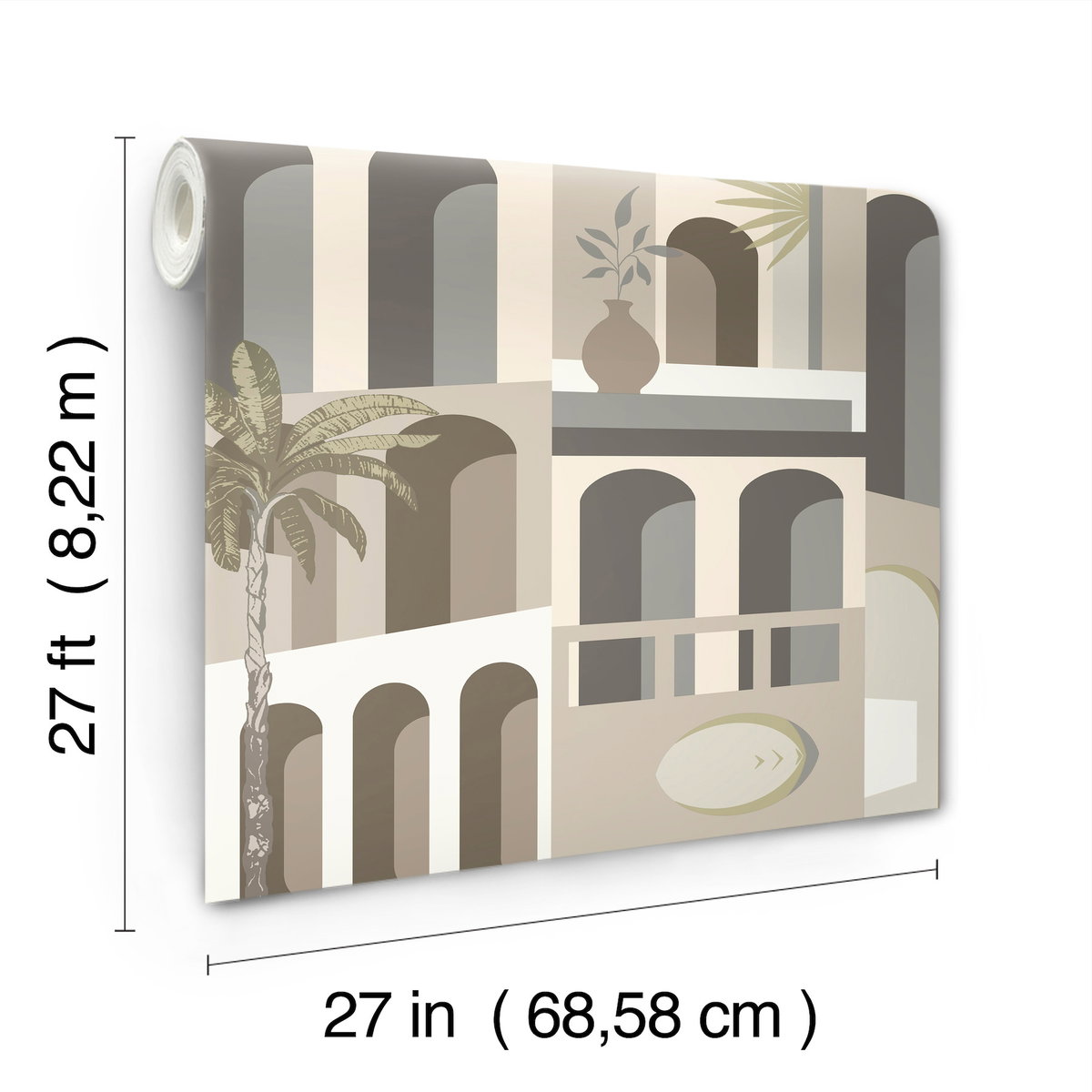 Monte Vista Sand & Fog Wallpaper, by York Wall, 27' length x 2'3" width x 0.02" depth View 7