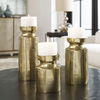 Amina Antique Brass Candleholders Set/3, Decorative by Uttermost, 5" width x 13" height x 5" depth thumbnail 2