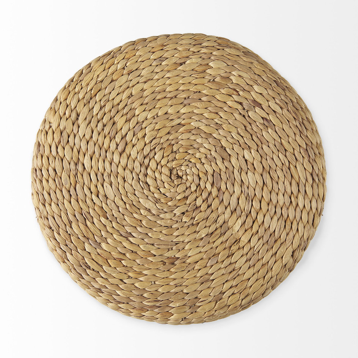 Maya  Light Brown with Medium Brown Stripes Seagrass Round Pouf, Ottoman by Mercana, 17.72" length x 17.72" width x 17.72" height View 4
