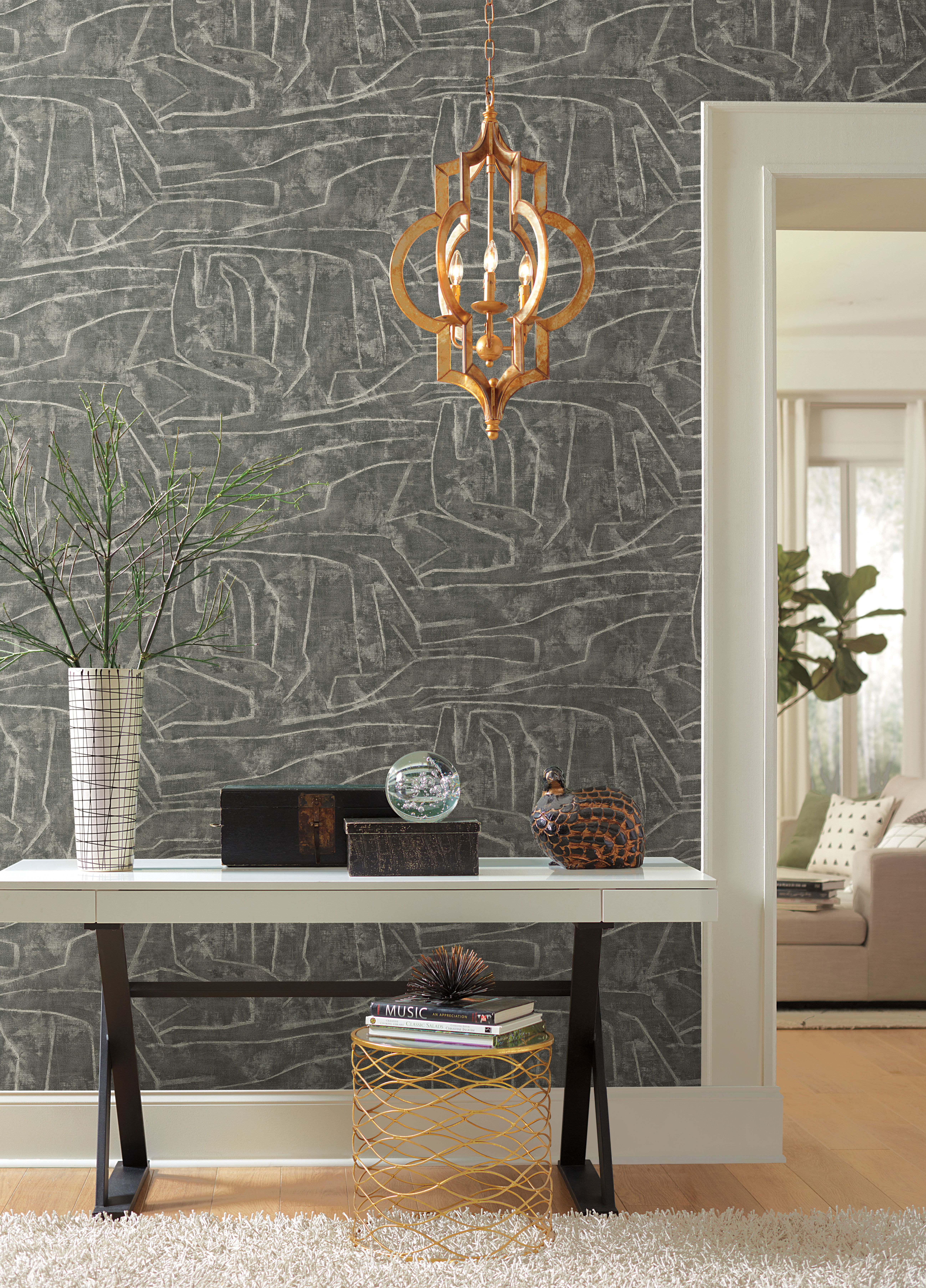 Urban Chalk Grey Peel & Stick Wallpaper large image 