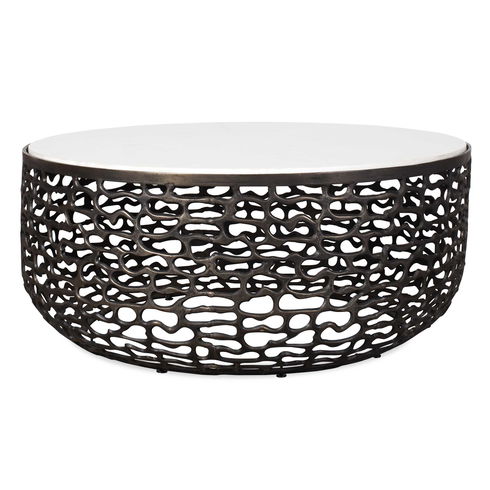 Sabena White Marble Outdoor Coffee Table