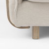 Roy II Beige Upholstered and Brown Wood Frame Arm Chair, Accent Chair by Mercana, 43.31" length x 41.73" width x 33.07" height thumbnail 15