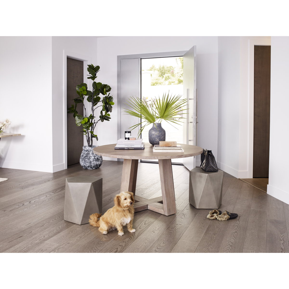 Gem Outdoor Stool Grey, Outdoor Chair by Moe's Home, 1'6" width x 1'6" height x 1'6" depth View 5