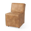 Damon 19.8L x 26.3W x 31.8H Cognac Brown Faux Leather Dining Chair thumbnail 0