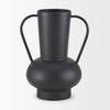 Tasya Large Matte Black with Handles Metal Vase, by Mercana, 7.09" length x 7.09" width x 11.02" height thumbnail 4