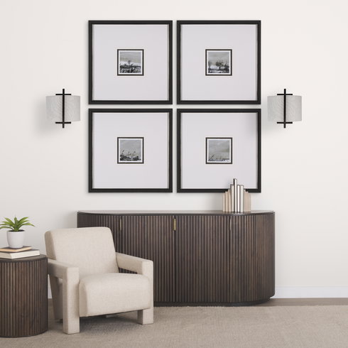 Smithe I 9x13 Black Toned Metal Cream Lampshade Wall Sconce