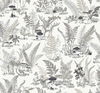 Mushroom Garden Toile Black & Grey Wallpaper thumbnail 0