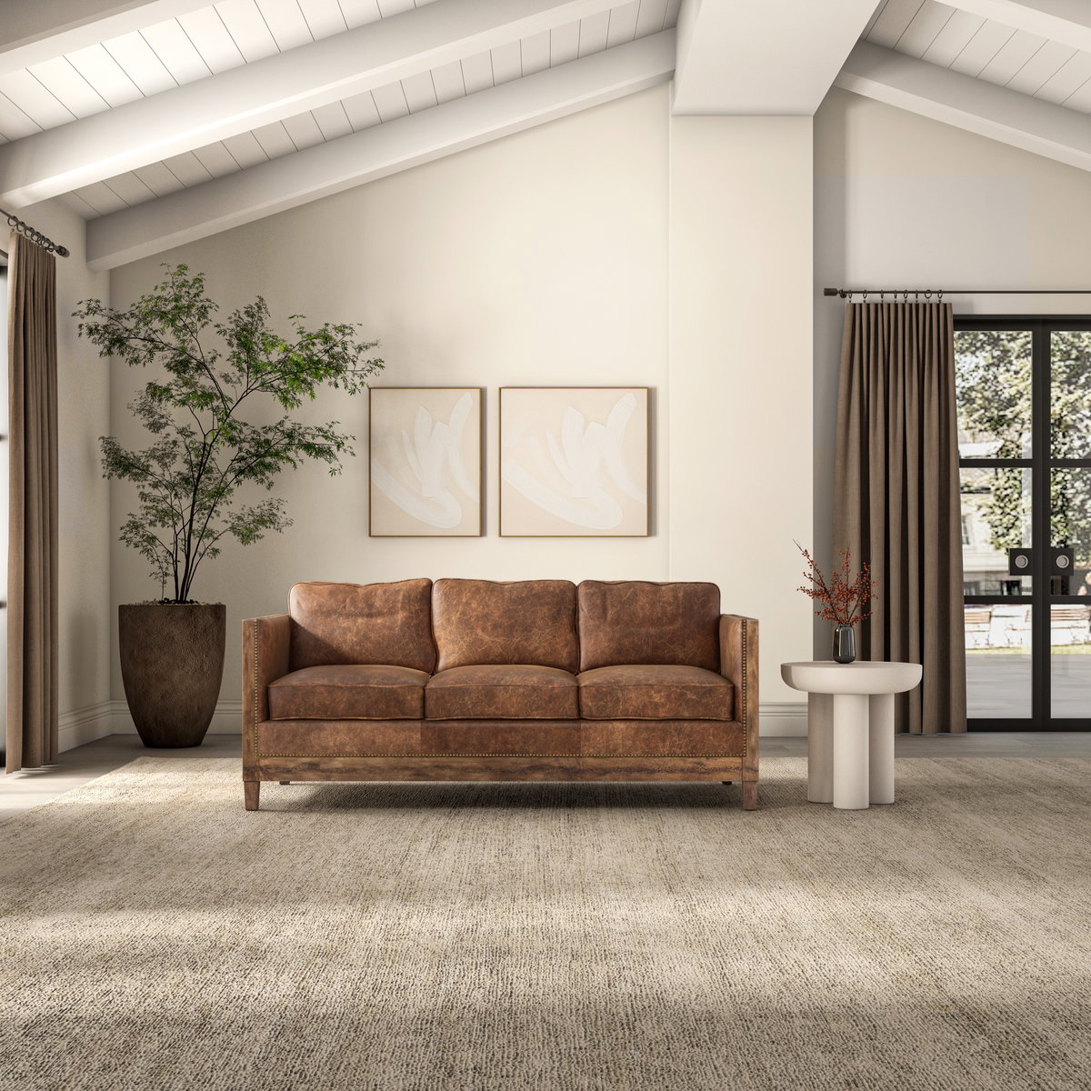Darlington Sofa Light Brown, Sofas & Sectional by Moe's Home, 72" width x 31.5" height x 31" depth View 10