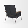 Grosjean Black Leather with Black Metal Frame Accent Chair, by Mercana, 27.56" length x 37.01" width x 34.65" height thumbnail 7