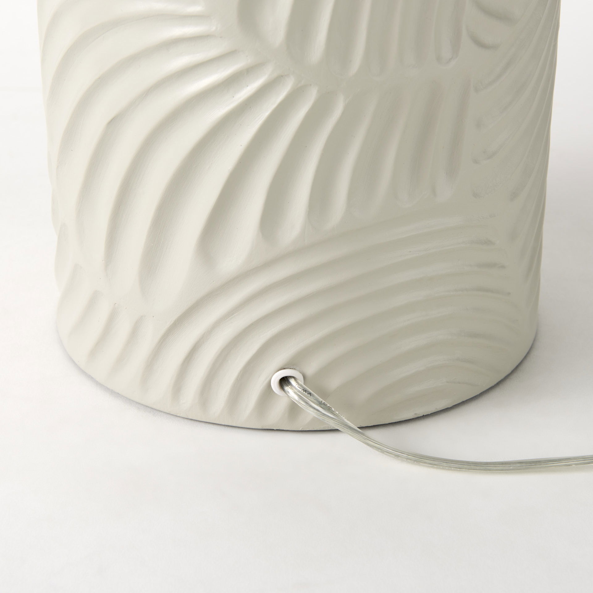 Quinn 19.0L x 19.0W x 24.6H Beige Base with Navy Fabric Shade Table Lamp, by Mercana, 18" length x 18" width x 28.75" height View 8