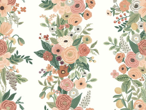 Garden Party Trellis White & Light Pink Wallpaper