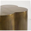 Quatrefoil 18L x 18W Gold Flower with Wooden Top Brass Cladding Accent Table thumbnail 3