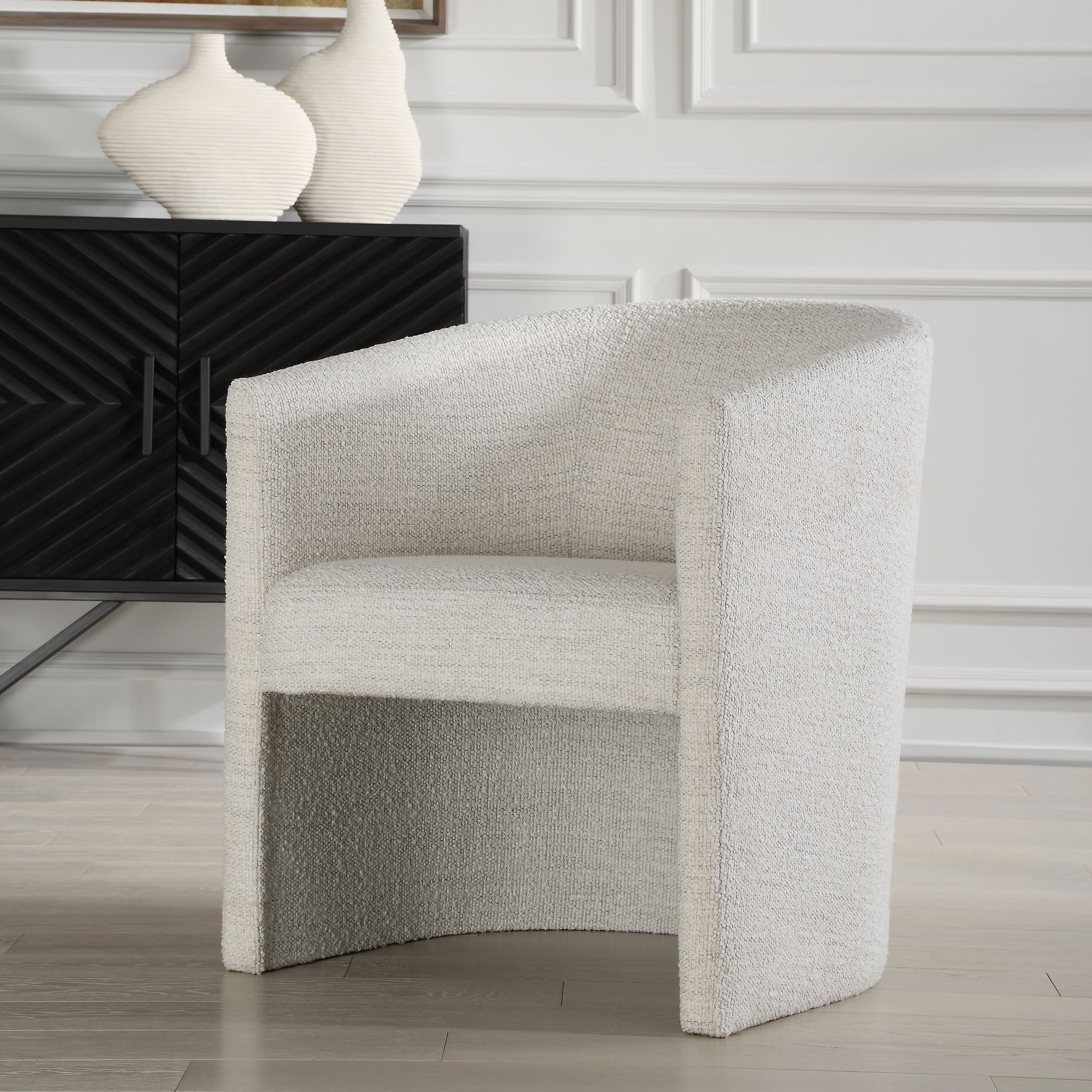 Encompass White Fabric Dining Chair large image 