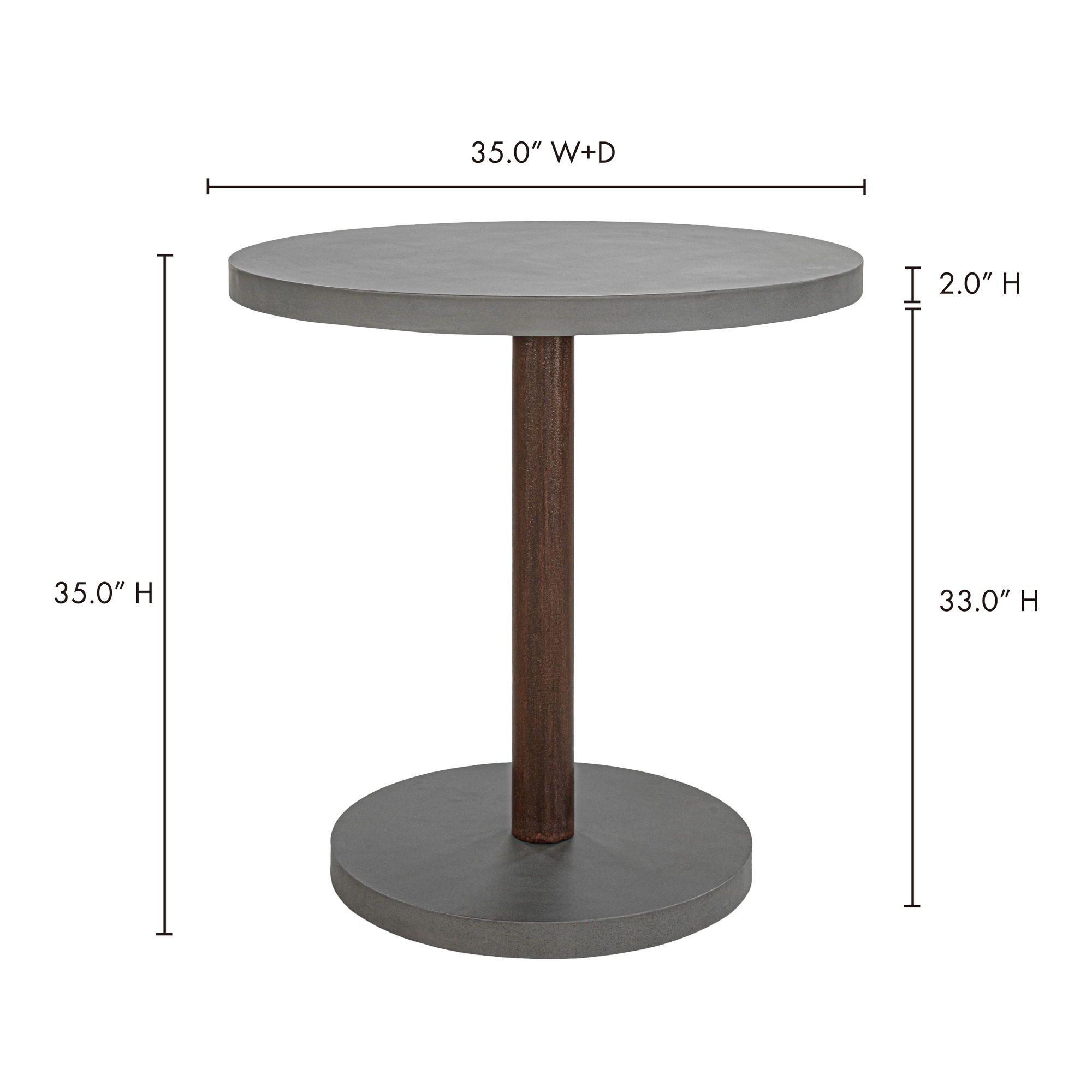 Hagan Outdoor Table Dark Grey large image 