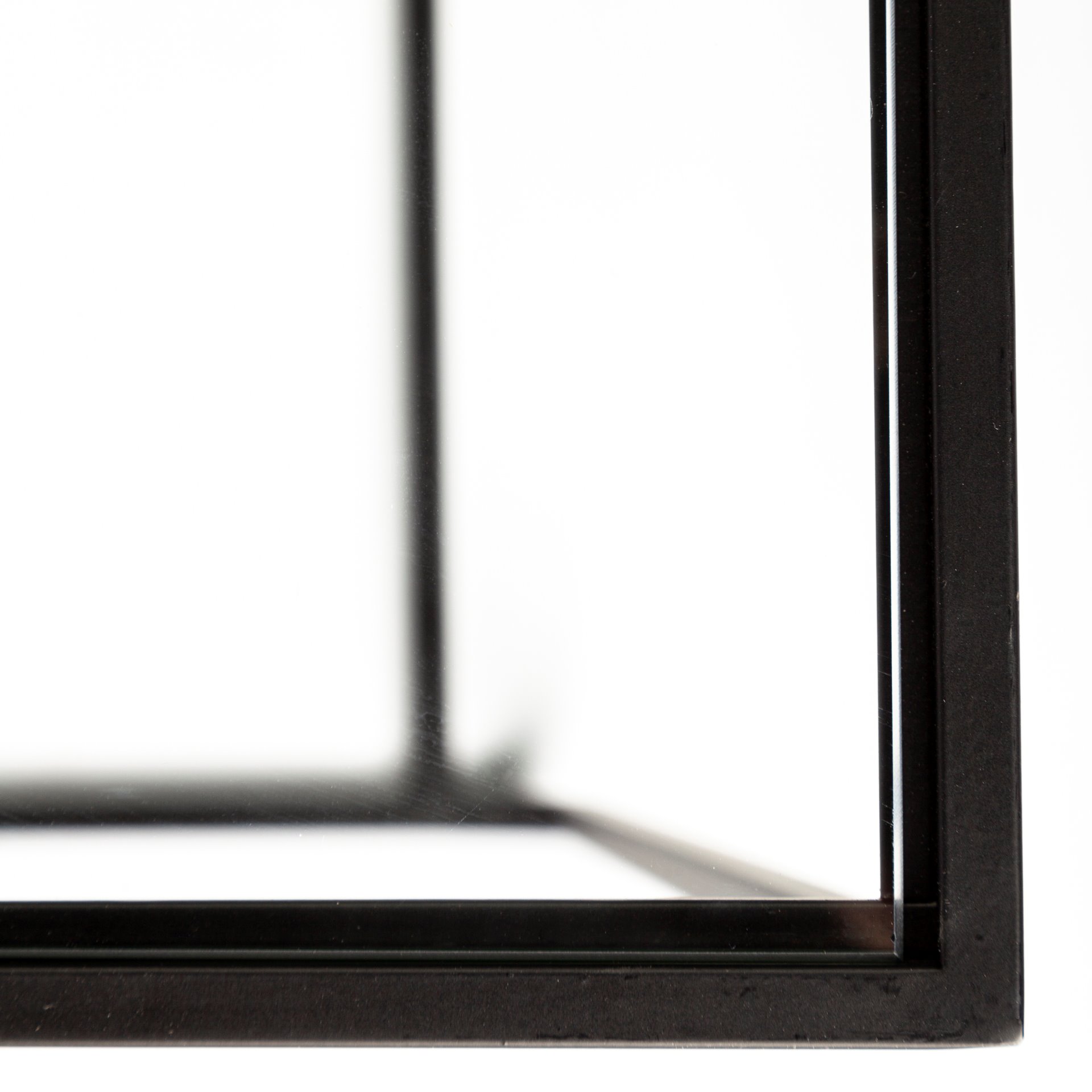 Arya (Set of 2) 24L x 10W Black Rectangular Glass Top Iron Frame Accent Table large image 