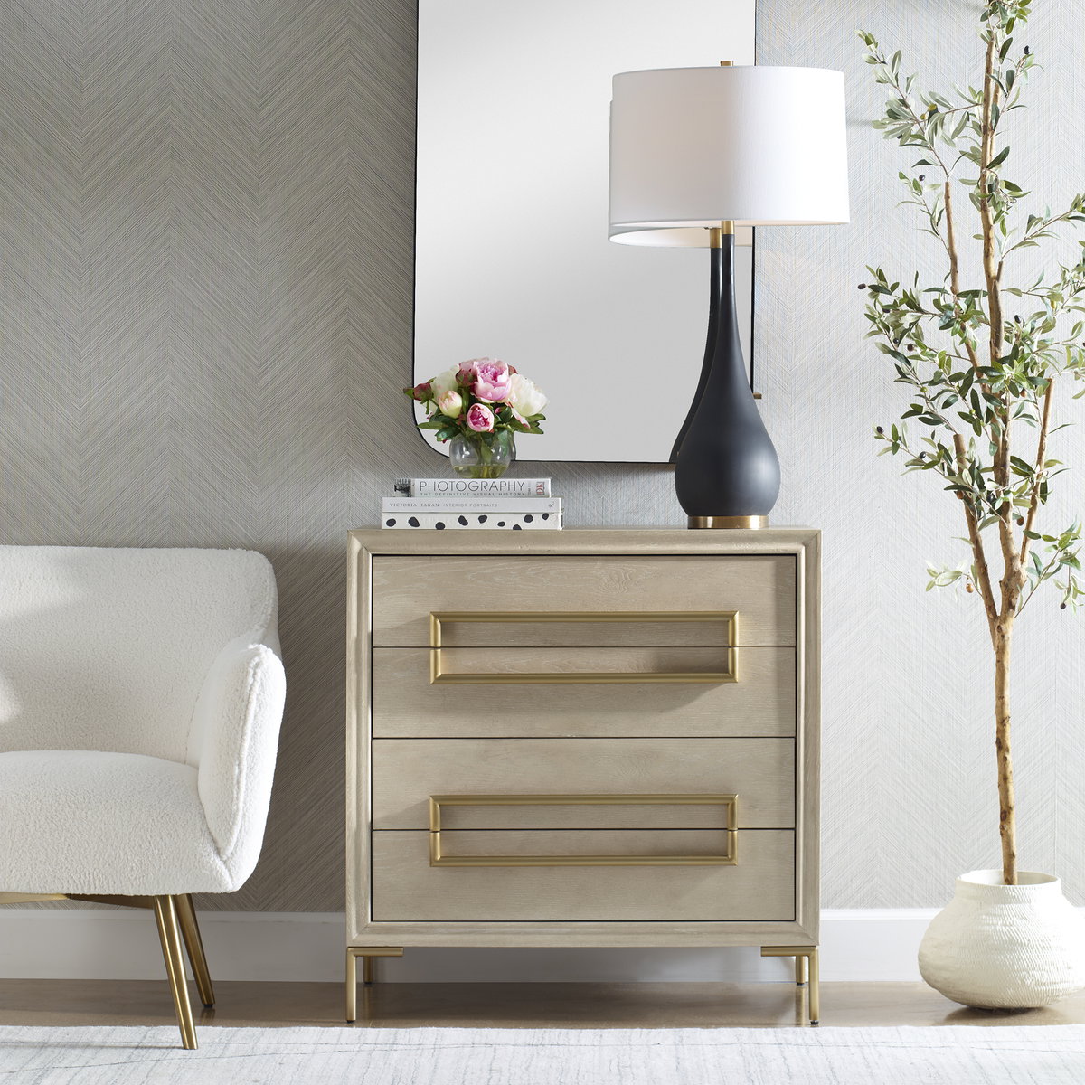Alessia Light Oak Accent Chest, Cabinets & Chest by Uttermost, 34" width x 35" height x 18" depth View 2