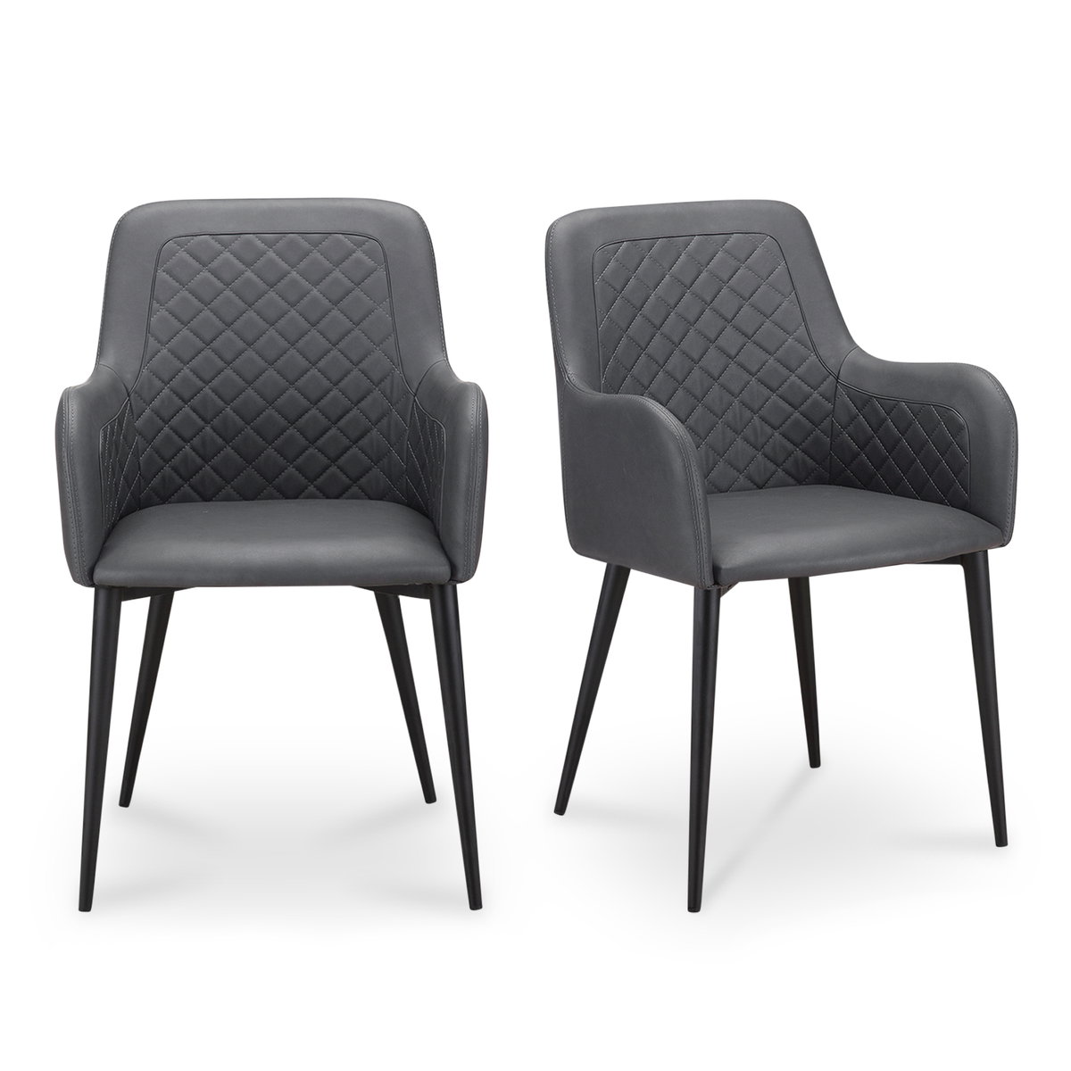 Cantata Dining Chair Slate Vegan Leather - Set Of Two, by Moe's Home, 22" width x 34.6" height x 23" depth View 1