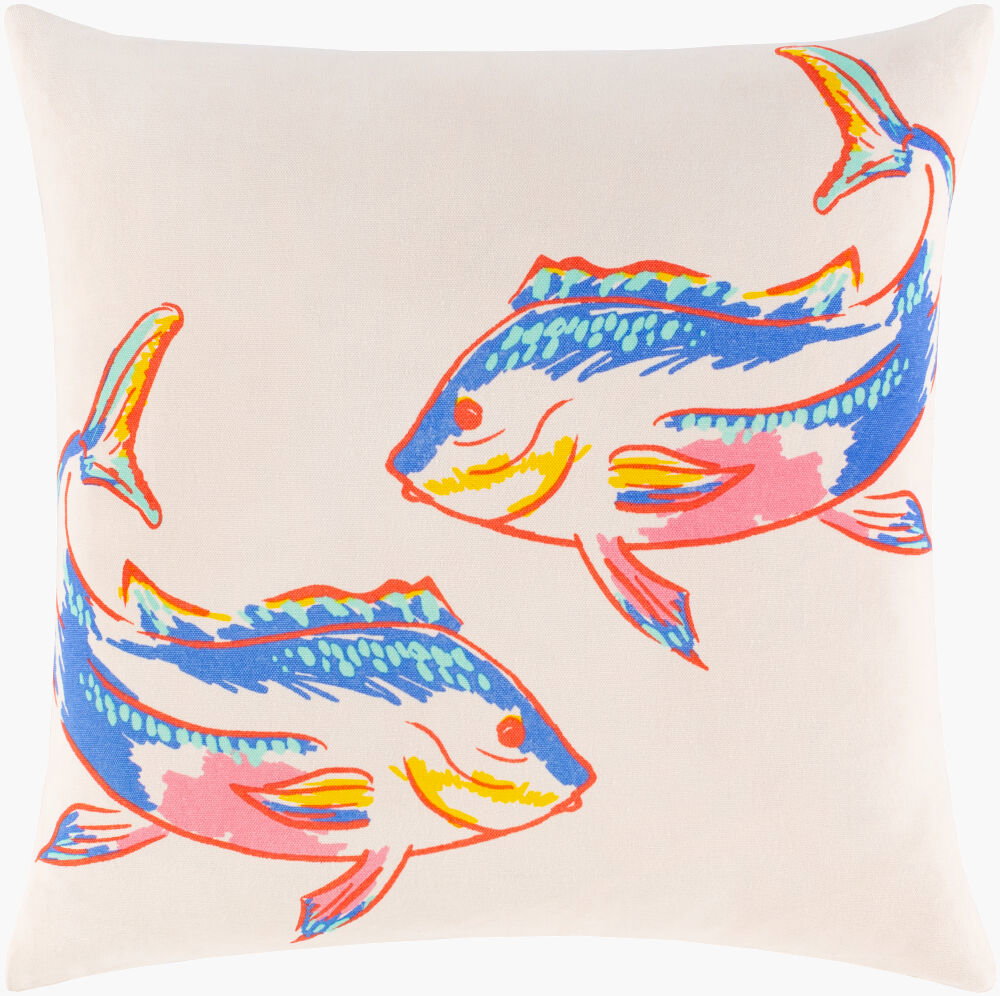 Sea Life Accent Pillow, Decorative Pillow by Surya, 18" length x 18" width