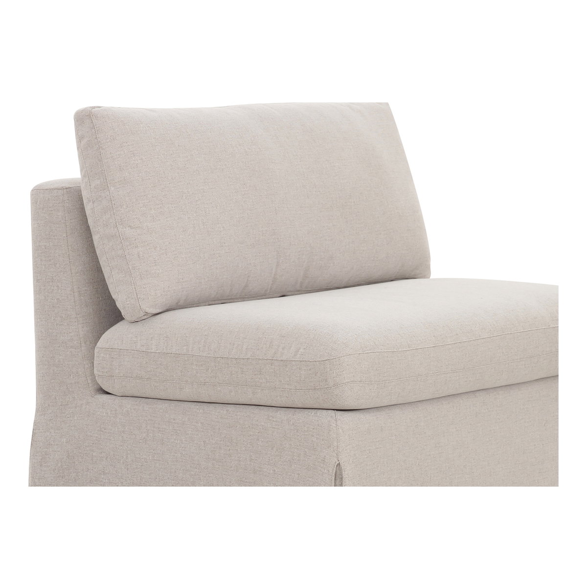 Fable Slipcover Dining Chair And Half Beige, Accent Chair by Moe's Home, 39" width x 31.75" height x 28.5" depth View 5