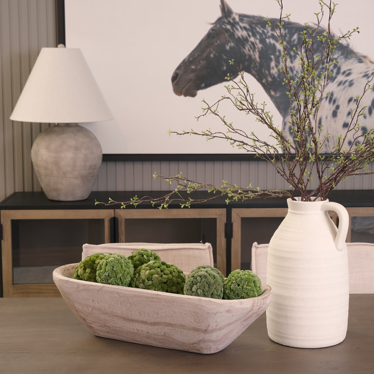 Athena Extra Large Oblong Light-Wash Reclaimed Wood Bowl, Decorative Bowl by Mercana, 26" length x 10" width x 7" height View 2
