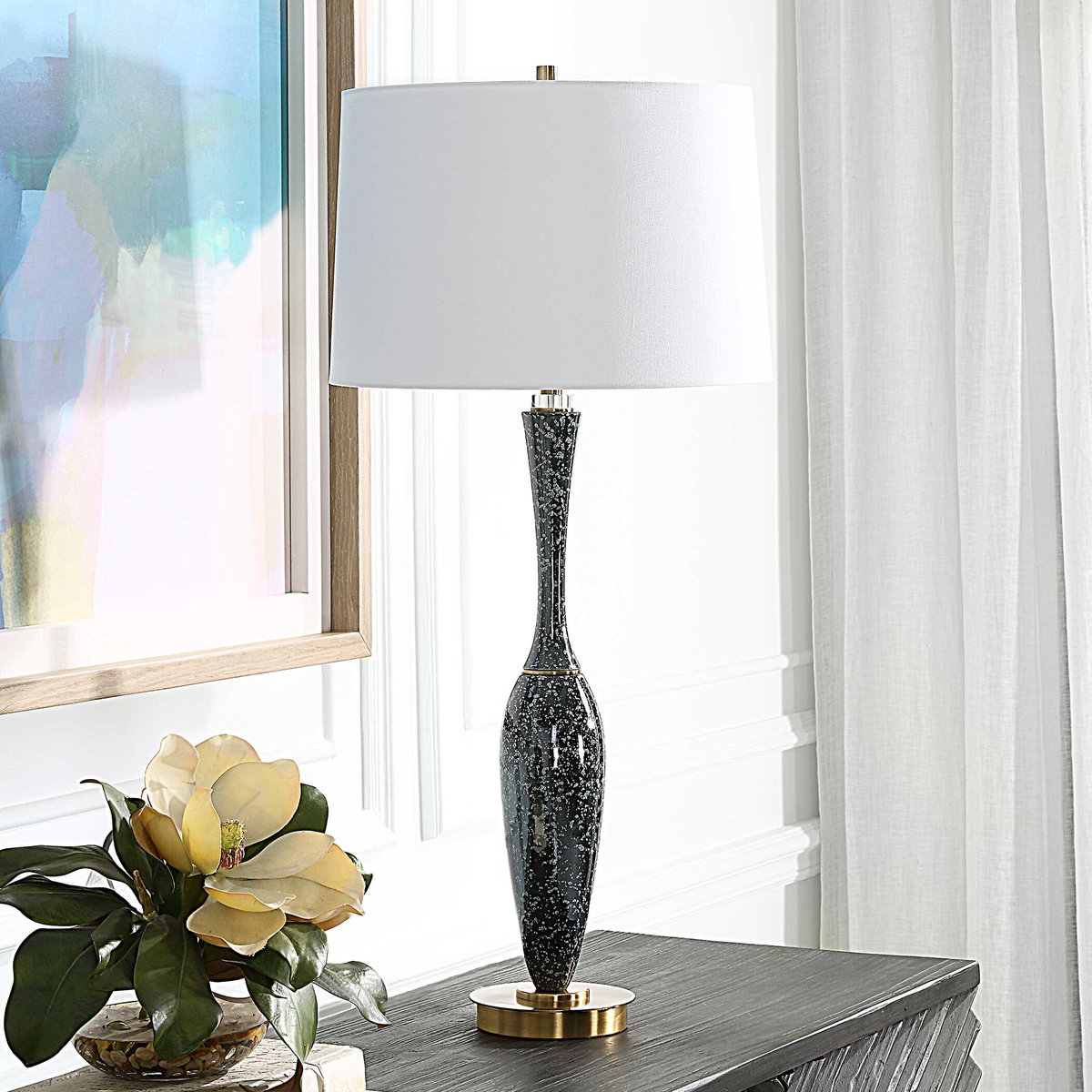 Remy Polished Table Lamp, by Uttermost, 15" width x 32.5" height x 15" depth View 4