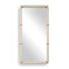 Cyprus White Leather Mirror, by Uttermost, 22" width x 44" height x 2.5" depth thumbnail 1
