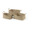 Emra  (Set of 3) Light Brown Seagrass Rectangular Basket with Handles, Bins & Basket by Mercana, 17.32" length x 11.81" width x 7.87" height thumbnail 1
