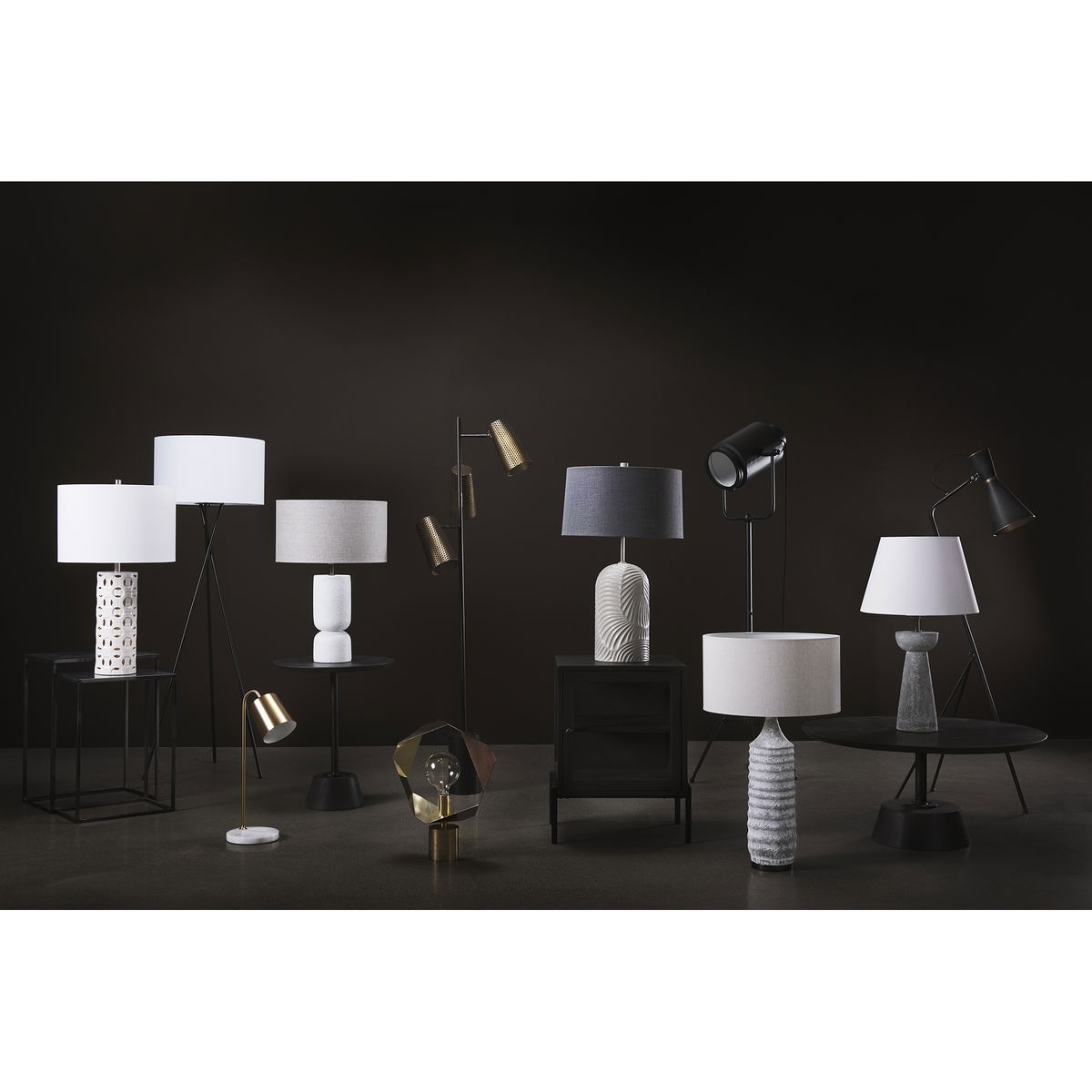 Eris III (58.3'H) Black/Brass Metal Cone Shade Floor Lamp, by Mercana, 20.08" length x 17.72" width x 58.27" height View 3
