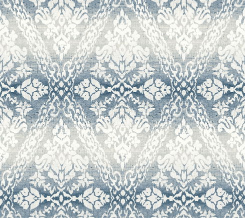Tudor Diamond Damask Navy Wallpaper