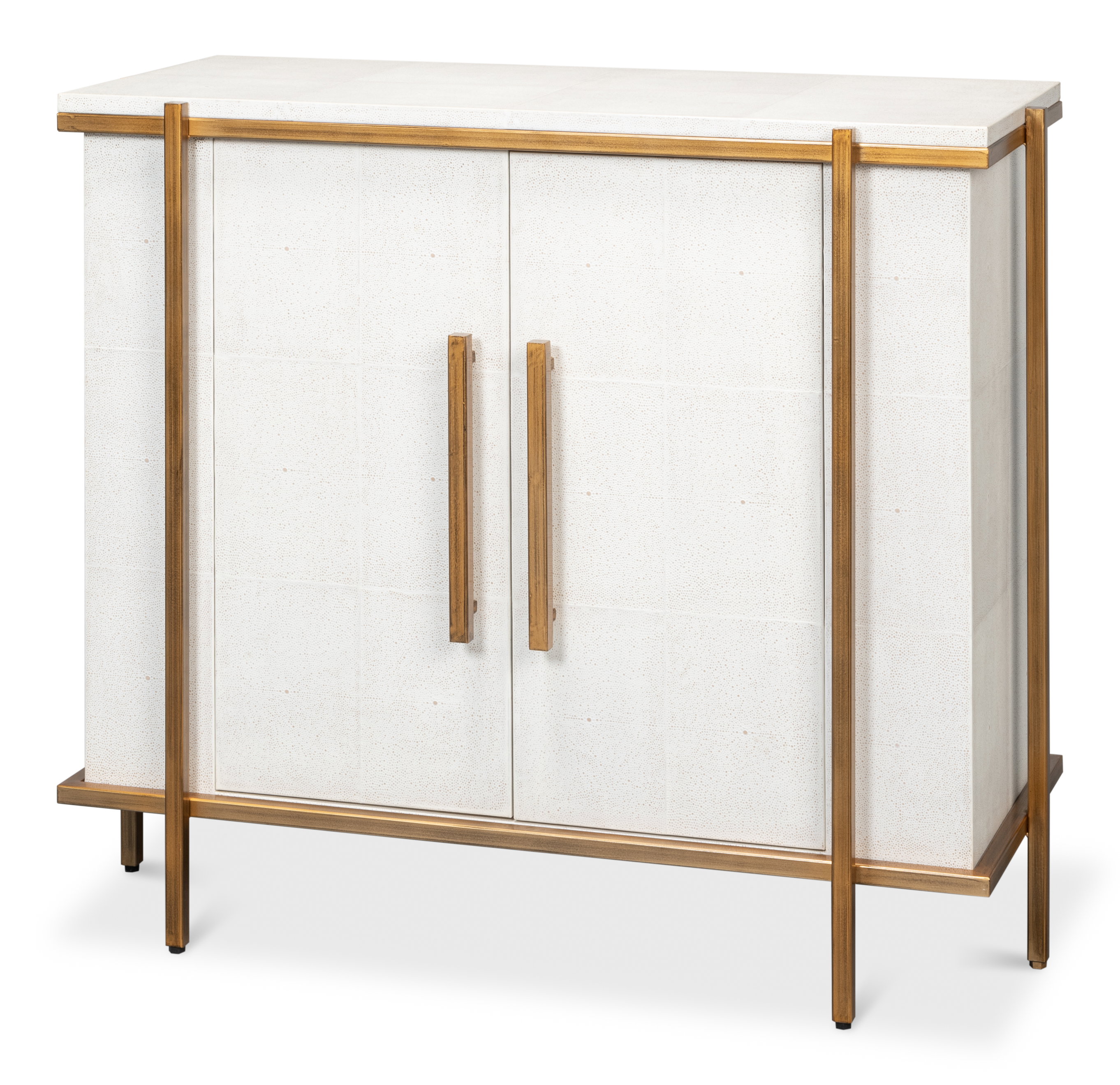 Blakely Door Chest, Osprey White, Cabinets & Sideboard by Sarreid, 40" length x 18" width x 34" height View 1